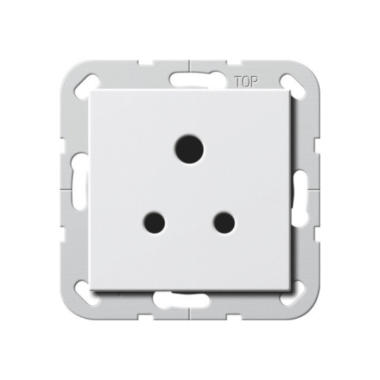 Gira 277203 Steckdose BS Round Pin 5 A SH System 55 Reinweiß