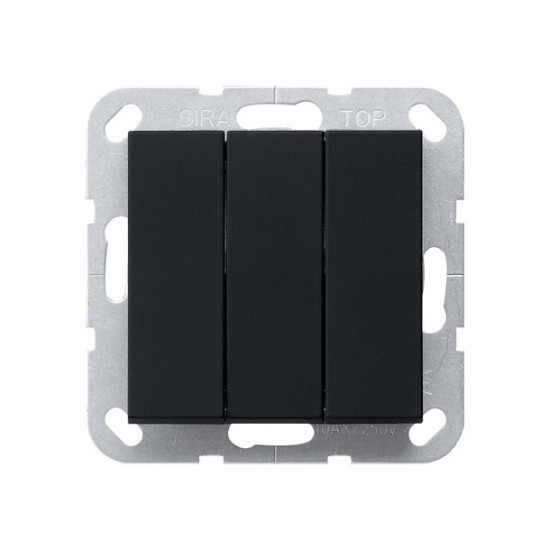 Gira 2844005 Wipptaster BS 3-fach Schließer System 55 Schwarz m