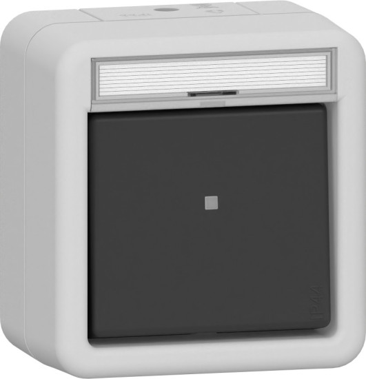 Gira 315230 Wipptaster Schließer sMK Beschriftungsfeld WG AP Grau