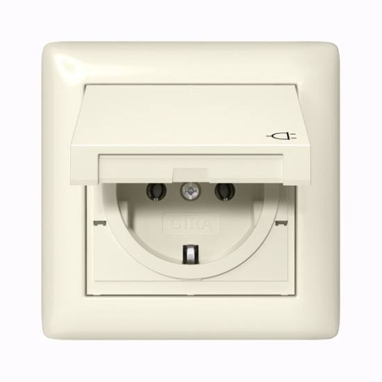 Gira 415701 SCHUKO-Steckdose KD + Set IP44 + Rahmen 1-fach Standard 55 Cremeweiß