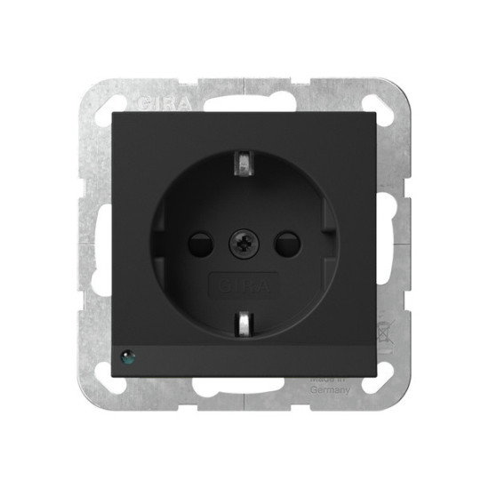 Gira 4170005 SCHUKO-Steckdose LED-Leuchte + SP System 55 Schwarz m