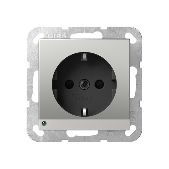 Gira 4170600 SCHUKO-Steckdose LED-Leuchte + SP System 55 Edelstahl(lack.)
