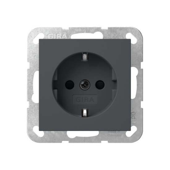 Gira 438328 SCHUKO-Steckdose SP ohne Befestigungskrallen Schraubklemmen System 55 Anthrazit