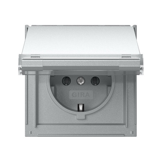 Gira 441065 SCHUKO-Steckdose KD + Beschriftungsfeld Gira TX_44 F Alu