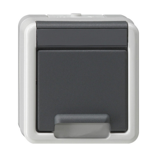 Gira 441430 SCHUKO-Steckdose KD + SP WG AP Grau