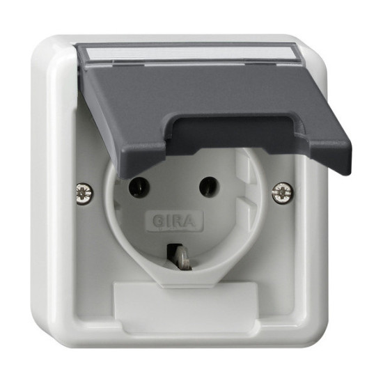Gira 445035 SCHUKO-Steckdose KD Gehäuseoberteil WG AP Grau