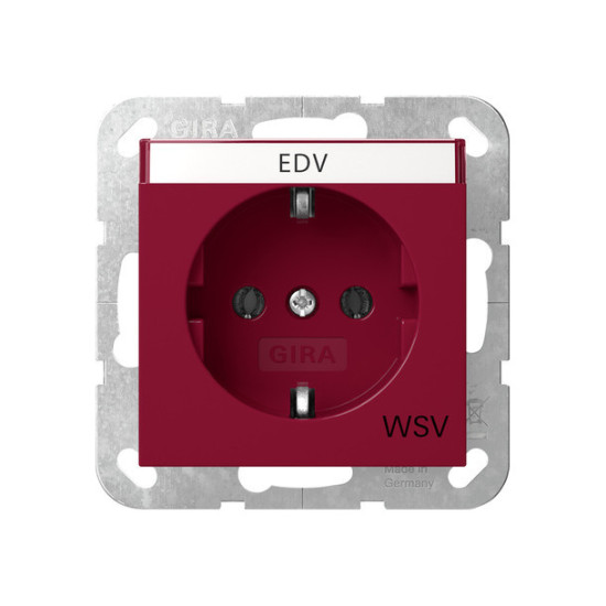 Gira 4457108 SCHUKO-Steckdose Beschriftungsfeld WSV System 55 Rot