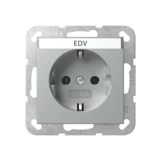 Gira 445726 SCHUKO-Steckdose Beschriftungsfeld System 55 F Alu