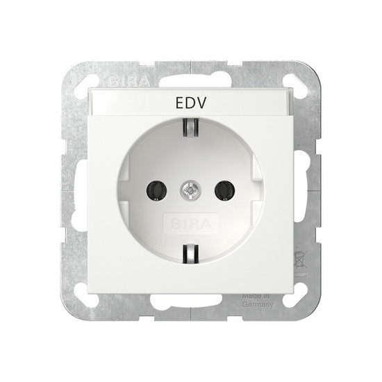 Gira 445727 SCHUKO-Steckdose Beschriftungsfeld System 55 Reinweiß m