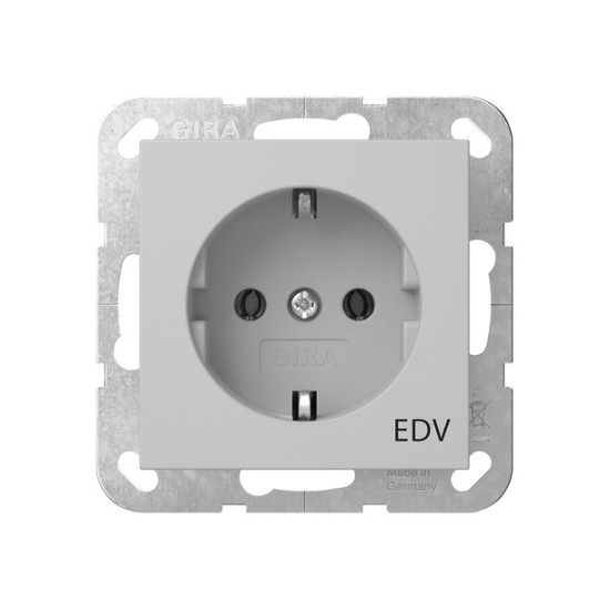 Gira 4458015 SCHUKO-Steckdose Aufdruck EDV System 55 Grau m