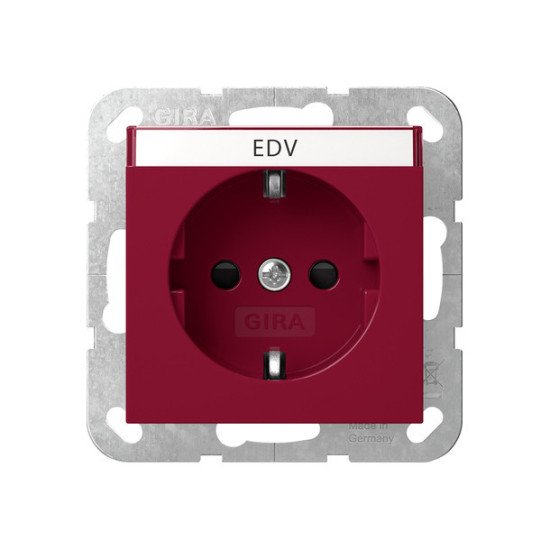 Gira 4462108 SCHUKO-Steckdose Beschriftungsfeld + SP System 55 Rot