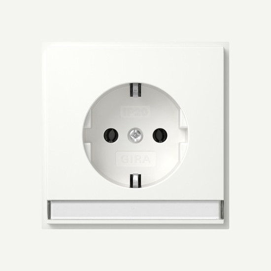 Gira 446266 SCHUKO-Steckdose Beschriftungsfeld + SP (IP20) Gira TX_44 Reinweiß