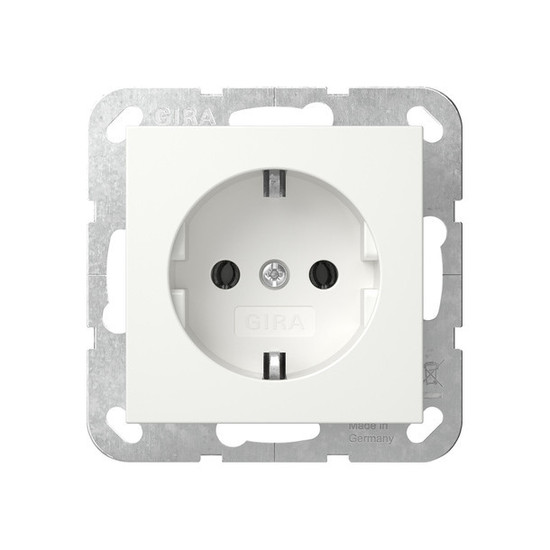 Gira 446627 SCHUKO-Steckdose ohne Befestigungskrallen System 55 Reinweiß m