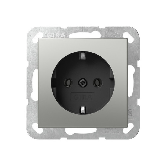 Gira 4466600 SCHUKO-Steckdose ohne Befestigungskrallen System 55 Edelstahl