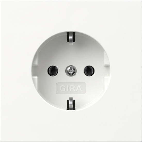 Gira 446670 SCHUKO-Steckdose ohne Befestigungskrallen Flächenschalter Reinweiß