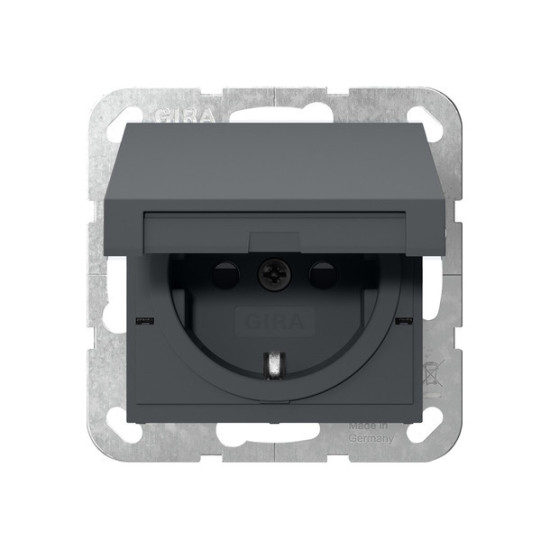 Gira 475428 SCHUKO-Steckdose KD + SP Schraubklemmen System 55 Anthrazit