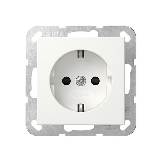 Gira 475527 SCHUKO-Steckdose SP ohne Befestigungskrallen System 55 Reinweiß m