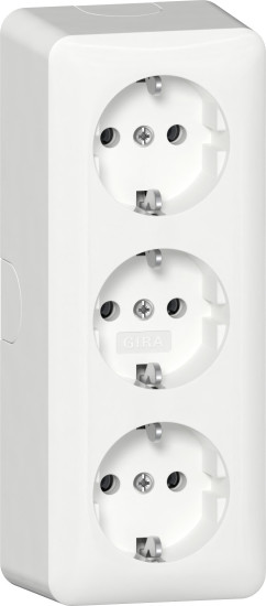 Gira 478913 3-fach-SCHUKO-Steckdose + Montageplatte AP Reinweiß