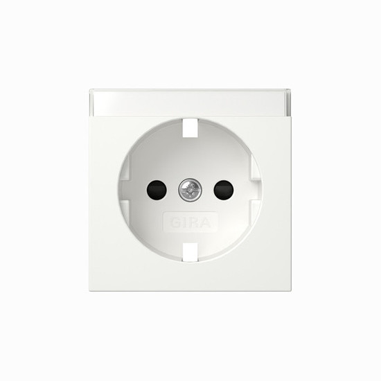 Gira 492303 Abdeckung SCHUKO-Steckdose Beschriftungsfeld + SP System 55 Reinweiß