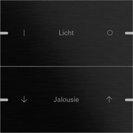 Gira 5032126 Wippenset 2-fach individuell Tastsensensor 4.95 Alum.Schwarz(elox.)