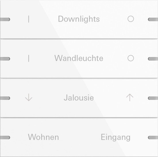 Gira 5034903 Wippenset 4-fach individuell Tastsensensor 4.95 Alum.Reinweiß(lack.)
