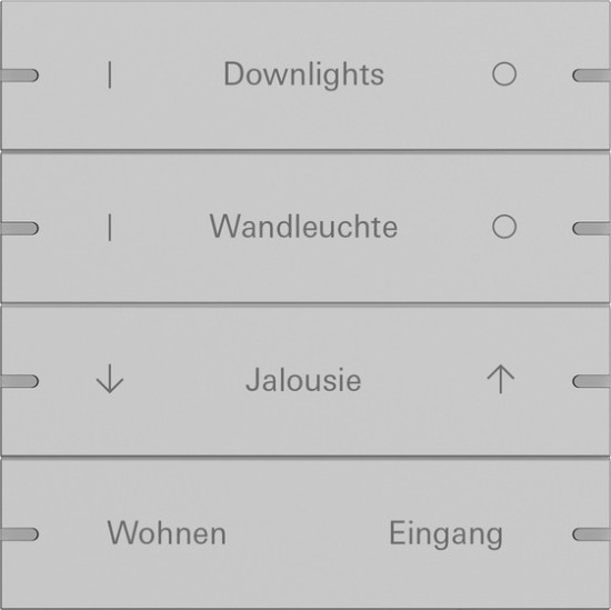 Gira 5034915 Wippenset 4-fach individuell Tastsensensor 4.95 Alum.Grau m(lack.)