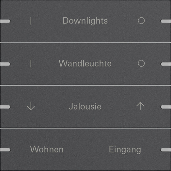 Gira 5034928 Wippenset 4-fach individuell Tastsensensor 4.95 Alum.Anthrazit(lack.)