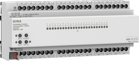 Gira 504000 Schalt-/Jalousieaktor 24-fach/12-fach 16 A REG Kmf KNX Secure