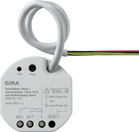 Gira 506200 Schalt-/Jalousieaktor 2-fach/1-fach 16 A UP OneKNX