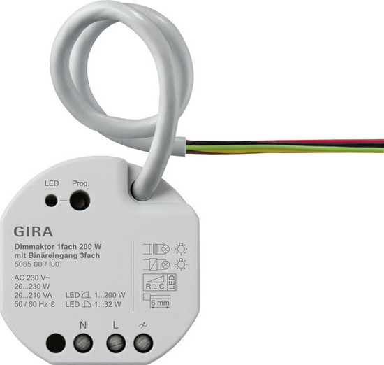 Gira 506500 Dimmaktor 1-fach 200 W UP Binäreing. 3-fach OneKNX