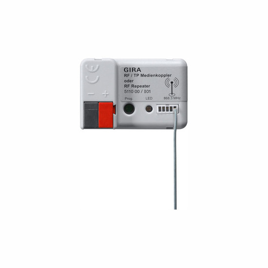 Gira 511000 RF/TP Medienkoppler/RF Repeater KNX