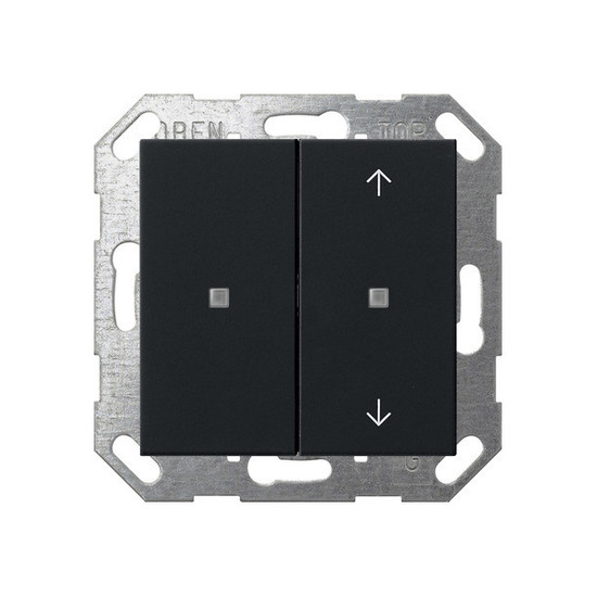 Gira 5175005 Taster Wippe 2-fach unbedruckt/Pfeile OneKNX System 55 Schwarz m
