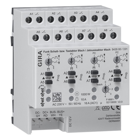 Gira 543500 Funk Schalt-/Tastakt. 8-fach/Jal.akt. 4-fach REG Gira eNet