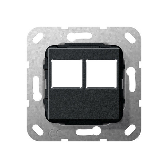 Gira 562910 Modular-Jack 2-fach LexCom-Buchse Abdeckung Schwarz