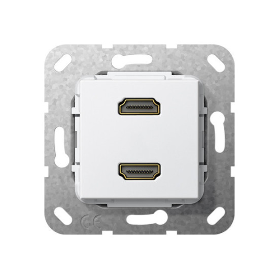 Gira 567203 HDMI 2-fach K-poligeitsche Einsatz Reinweiß