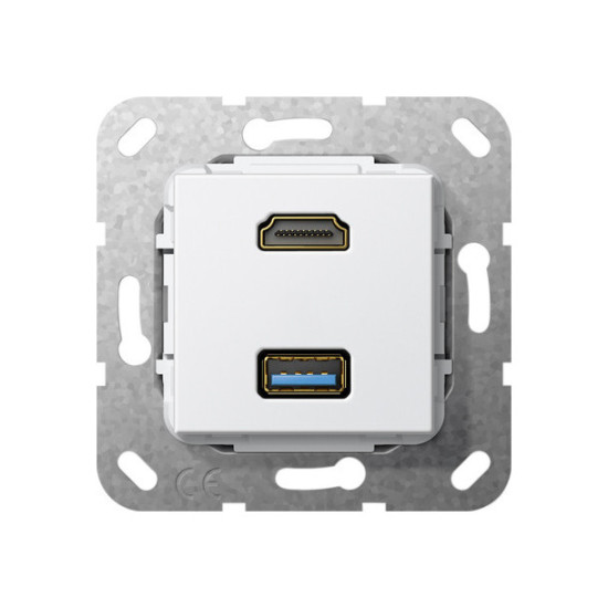 Gira 567803 HDMI USB 3.0 A Kpl. Einsatz Reinweiß