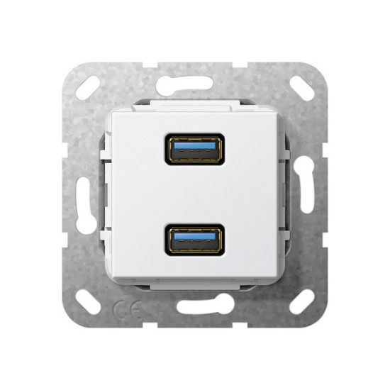 Gira 568503 USB 3.0 A 2-fach K-poligeitsche Einsatz Reinweiß