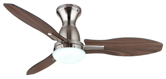 Globo Gale LED Deckenventilator 22W CCT Nickel Matt, Metall Fernbedienung Memoryfunktion 32,5cm 03671N