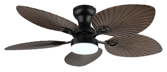 Globo Elise LED Deckenventilator 22W CCT Schwarz Matt, Metall Fernbedienung Memoryfunktion 28,5cm 03672B