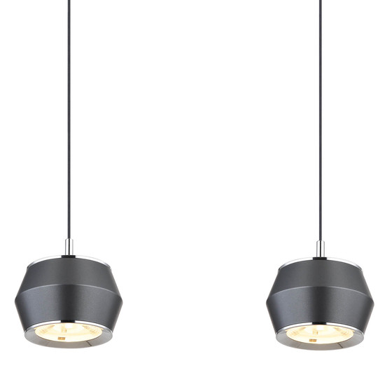 Globo Marthy LED Hängeleuchte 24W Warmweiß Grau Matt, Metall Ø10cm 15209-4