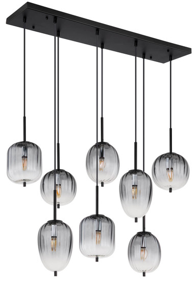 Globo Attila E14 Hängeleuchte 8-fach 40W Schwarz Matt, Metall 120cm 15215-8
