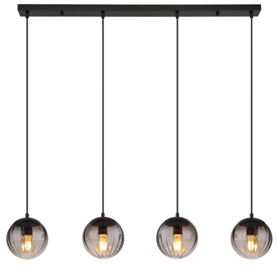 Globo Dallerta E27 Hängeleuchte 4-fach 60W Schwarz Matt, Metall Ø17cm 15216-4
