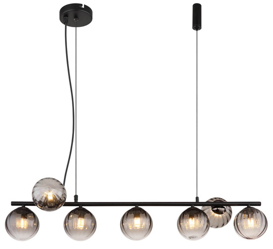 Globo Dallerta G9 Hängeleuchte 7-fach 10W Schwarz Matt, Metall Ø12cm 15216-7H