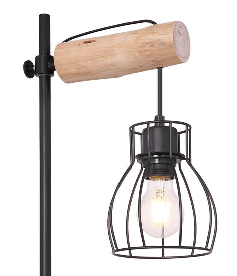 Globo Mina E27 Tischleuchte Schwarz, Metall 55cm 15326TN