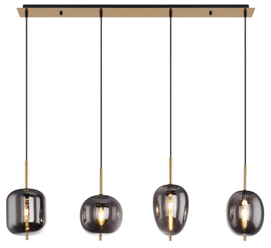 Globo Blacky I E14 Hängeleuchte 4-fach 40W Messingfarben, Metall 120cm 15345-4MM