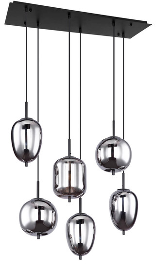 Globo Blacky E14 Hängeleuchte 6-fach 40W Schwarz, Metall 120cm 15345-6