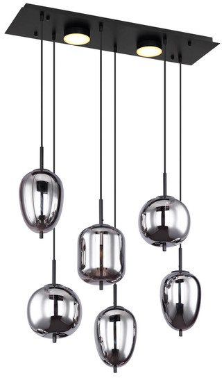 Globo Blacky E14 Hängeleuchte 6-fach 40W Schwarz Matt, Metall Memoryfunktion 120cm 15345-6L