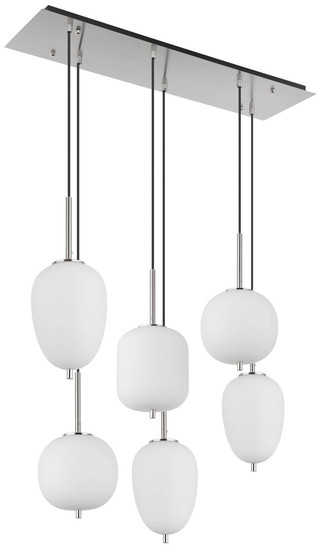 Globo Blacky I E14 Hängeleuchte 6-fach 40W Nickel Matt, Metall 120cm 15345-6NO