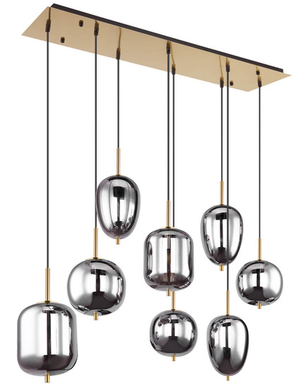 Globo Blacky I E14 Hängeleuchte 8-fach 40W Messingfarben, Metall 120cm 15345-8MM