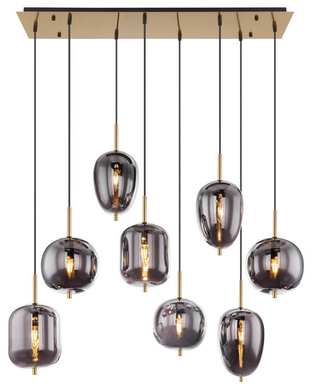 Globo Blacky I E14 Hängeleuchte 8-fach 40W Messingfarben, Metall 120cm 15345-8MM